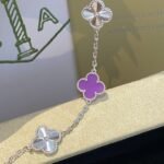 [Eternal Jewelry]CLOVER  5 MOTIFS  PURPLE VIOLET BRACELET SILVER - Image 3