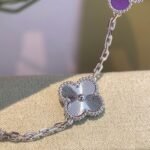 [Eternal Jewelry]CLOVER  5 MOTIFS  PURPLE VIOLET BRACELET SILVER - Image 4