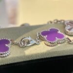 [Eternal Jewelry]CLOVER  5 MOTIFS  PURPLE VIOLET BRACELET SILVER - Image 6