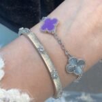 [Eternal Jewelry]CLOVER  5 MOTIFS  PURPLE VIOLET BRACELET SILVER - Image 7