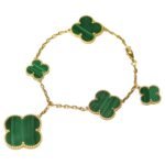 [Eternal Jewelry]MAGIC CLOVER MALACHITE GOLD BRACELET 5 MOTIFS - Image 2