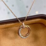 [Eternal Jewelry]TRINITY NECKLACE SILVER GOLD PINK GOLD DIAMONDS