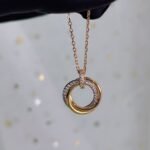 [Eternal Jewelry]TRINITY NECKLACE SILVER GOLD PINK GOLD DIAMONDS - Image 7