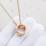 [Eternal Jewelry]PARENTESI NECKLACE PINK GOLD DIAMOND - Image 4