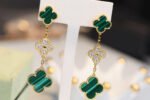 [Eternal Jewelry]CLOVER EARRINGS GOLD MALACHITE DIAMOND 3 MOTIF - Image 3