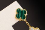 [Eternal Jewelry]CLOVER EARRINGS GOLD MALACHITE DIAMOND 3 MOTIF - Image 5