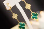 [Eternal Jewelry]CLOVER EARRINGS GOLD MALACHITE DIAMOND 3 MOTIF - Image 7