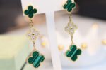 [Eternal Jewelry]CLOVER EARRINGS GOLD MALACHITE DIAMOND 3 MOTIF - Image 10
