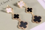 [Eternal Jewelry]CLOVER EARRINGS GOLD ONYX MOP 3 MOTIF - Image 3