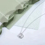 [Eternal Jewelry]CLOVER  15MM DIAMOND LASER NECKLACE SILVER - Image 4