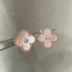 [Eternal Jewelry]CLOVER MEDIUM 1 MOTIFS  PINK MOP DIAMOND EARRINGS - Image 10