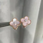 [Eternal Jewelry]CLOVER MEDIUM 1 MOTIFS  PINK MOP DIAMOND EARRINGS - Image 11