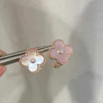 [Eternal Jewelry]CLOVER MEDIUM 1 MOTIFS  PINK MOP DIAMOND EARRINGS - Image 13