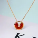 [Eternal Jewelry]AMULETTE GOLD CARNELIAN ONYX NECKLACE