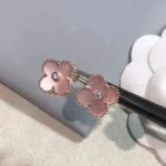 [Eternal Jewelry]CLOVER MEDIUM 1 MOTIFS  PINK MOP DIAMOND EARRINGS