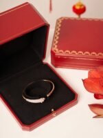 [Eternal Jewelry]PANTHERE ROSE GOLD DIAMOND OPEN BRACELET - Image 6