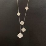[Eternal Jewelry]CLOVER 5 MOTIFS SILVER DIAMONDS NECKLACE - Image 4