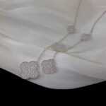 [Eternal Jewelry]CLOVER 5 MOTIFS SILVER DIAMONDS NECKLACE - Image 5