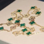 [Eternal Jewelry]CLOVER 20 MOTIFS MALACHITE DIAMOND NECKLACE - Image 5