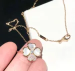 [Eternal Jewelry]CLOVER MOP DIAMOND ROSE GOLD NECKLACE - Image 4