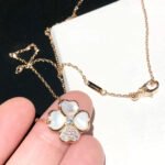 [Eternal Jewelry]CLOVER MOP DIAMOND ROSE GOLD NECKLACE - Image 6
