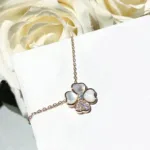 [Eternal Jewelry]CLOVER MOP DIAMOND ROSE GOLD NECKLACE - Image 5