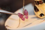 [Eternal Jewelry]BUTTERFLY RED DIAMOND ROSE GOLD NECKLACE - Image 3
