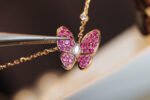[Eternal Jewelry]BUTTERFLY RED DIAMOND ROSE GOLD NECKLACE - Image 4