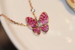 [Eternal Jewelry]BUTTERFLY RED DIAMOND ROSE GOLD NECKLACE - Image 5