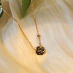 [Eternal Jewelry]SUN PEDANT PINK GOLD 1 DIAMOND NECKLACE