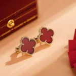 [Eternal Jewelry]CLOVER MEDIUM 1 MOTIFS CARNELIAN  EARRINGS - Image 3