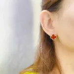 [Eternal Jewelry]CLOVER MEDIUM 1 MOTIFS CARNELIAN  EARRINGS - Image 4