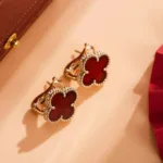 [Eternal Jewelry]CLOVER MEDIUM 1 MOTIFS CARNELIAN  EARRINGS - Image 5