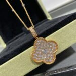 [Eternal Jewelry]CLOVER 25MM LARGE PEDANT DIAMOND PAVED LONG NECKLACE - Image 3