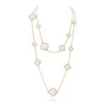 [Eternal Jewelry]CLOVER 16 MOTIF WHITE MOP GOLD NECKLACE