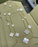 [Eternal Jewelry]CLOVER 16 MOTIF WHITE MOP GOLD NECKLACE - Image 6