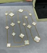 [Eternal Jewelry]CLOVER 16 MOTIF WHITE MOP GOLD NECKLACE - Image 7