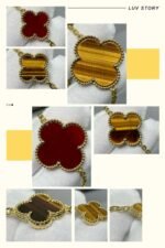 [Eternal Jewelry]CLOVER 16 MOTIF CARNELIAN TIGER EYE ROSE GOLD NECKLACE - Image 8