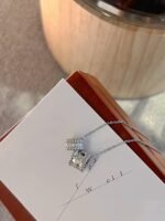 [Eternal Jewelry]PERLEE DOUBLE PENDANT SILVER DIAMOND NECKLACE - Image 6