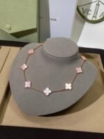 [Eternal Jewellery] Pink Necklace with Ten Clover Designs - Image 3