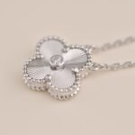 [Eternal Jewelry]CLOVER  15MM DIAMOND LASER NECKLACE SILVER - Image 7