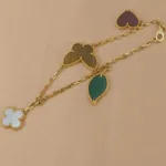 [Eternal Jewelry]LUCKY SPRING 5 MOTIF GOLD BRACELET - Image 9