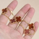 [Eternal Jewelry]CLOVER 5 MOTIFS RED AGATE  BRACELET - Image 8