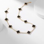 [Eternal Jewelry]CLOVER 10 MOTIFS ONYX NECKLACE