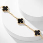 [Eternal Jewelry]CLOVER 10 MOTIFS ONYX NECKLACE - Image 3