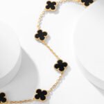 [Eternal Jewelry]CLOVER 10 MOTIFS ONYX NECKLACE - Image 4