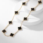[Eternal Jewelry]CLOVER 10 MOTIFS ONYX NECKLACE - Image 5