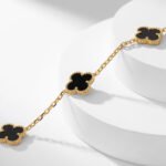 [Eternal Jewelry]CLOVER 10 MOTIFS ONYX NECKLACE - Image 7