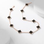 [Eternal Jewelry]CLOVER 10 MOTIFS ONYX NECKLACE - Image 10