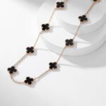 [Eternal Jewelry]CLOVER 10 MOTIFS ONYX NECKLACE - Image 11